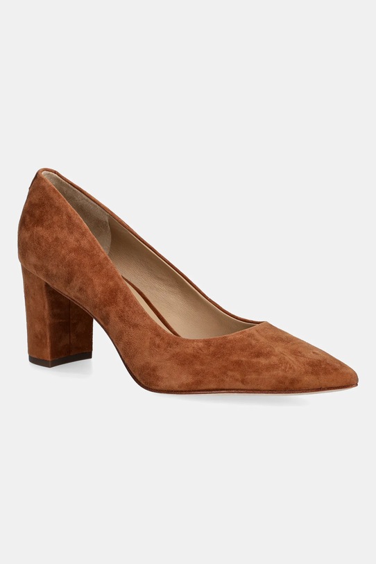 Lauren Ralph Lauren czółenka zamszowe Lanette Blkh słupek brązowy 802967743002.200
