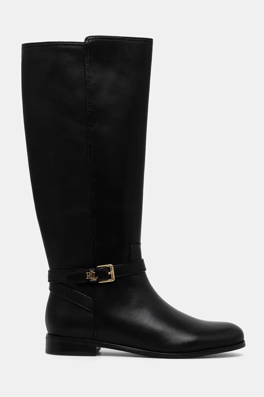 Lauren Ralph Lauren kozaki skórzane Brooke Tll 2 802967769001.001 czarny AW25