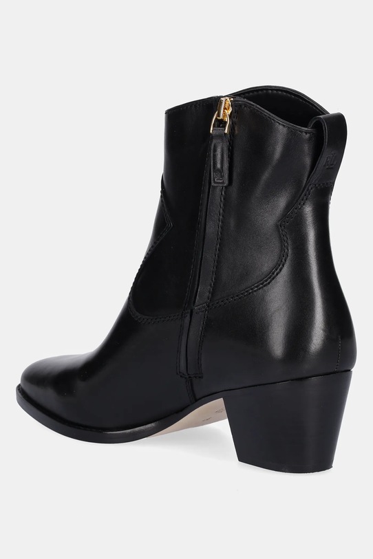 Încălțăminte Lauren Ralph Lauren cizme de piele Harpher 802967822001.001 negru