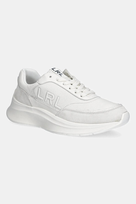 Usnjene superge Lauren Ralph Lauren Franky Zrnato usnje bela 802969384001.100