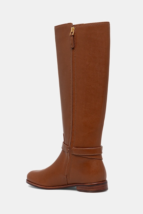 Obuwie Lauren Ralph Lauren kozaki skórzane Brooke Tll 2 802974383001.200 brązowy