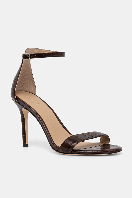 Usnjeni sandali Lauren Ralph Lauren Allie Zrnato usnje rjava 802979181001.200