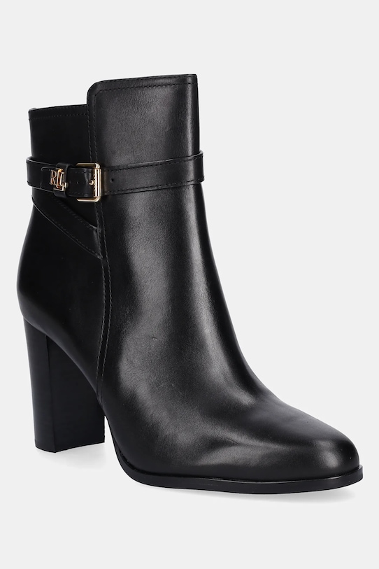 Lauren Ralph Lauren botki skórzane Brke Bt Hl 2 słupek czarny 802974474001.001