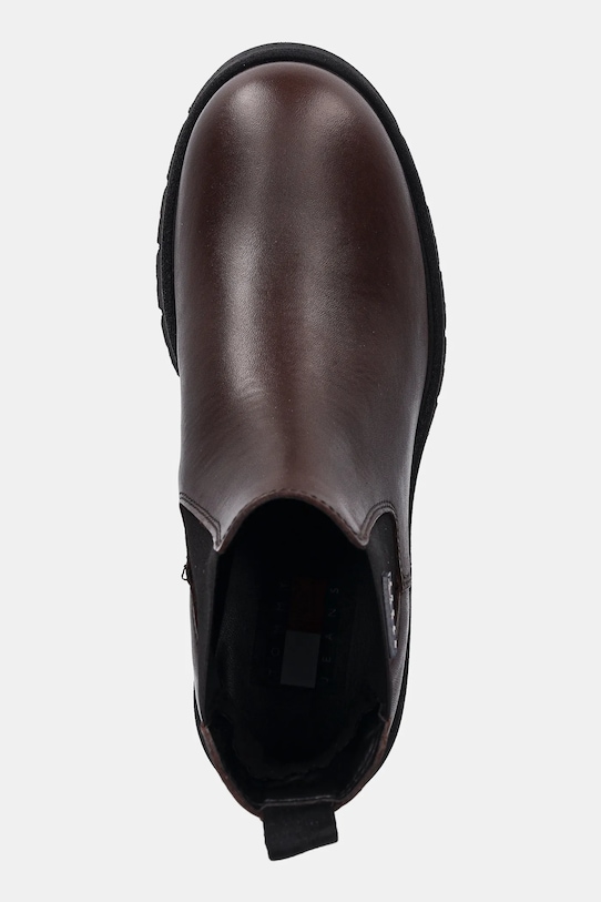 Tommy Jeans sztyblety TJW CHELSEA LEATHER BOOT brązowy EN0EN02825