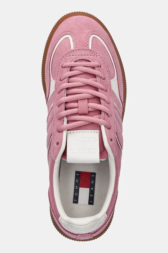 Tommy Jeans sneakers din piele întoarsă THE GREENWICH EDGE roz EN0EN02838