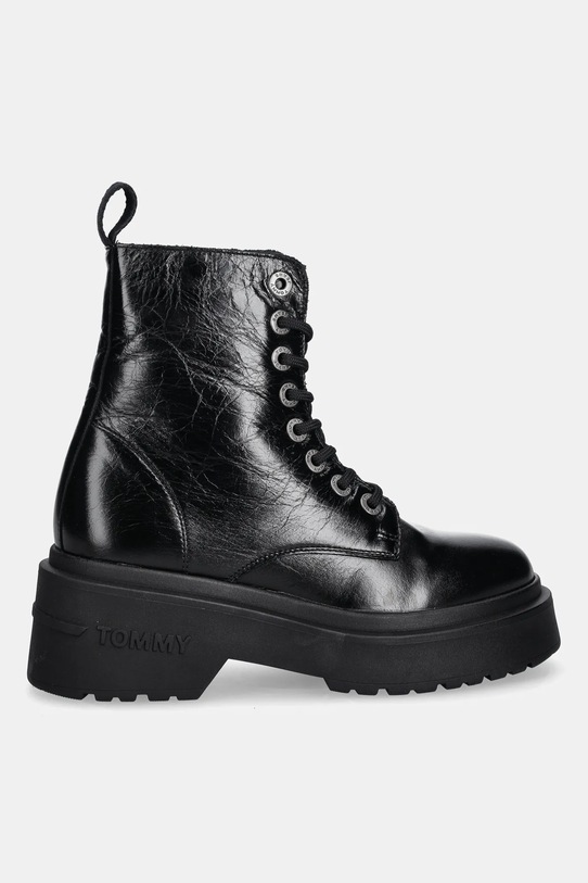 Kožené workery Tommy Jeans TJW CHUNKY SHINY LEATHER BOOT EN0EN02848 čierna AW25