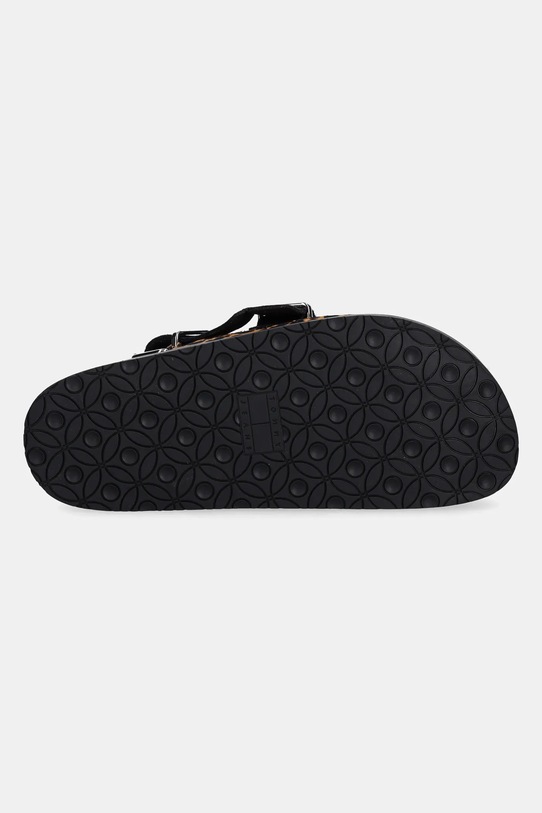 Δερμάτινα σανδάλια Tommy Jeans TJW MULE LEOPARD EN0EN02884 καφέ