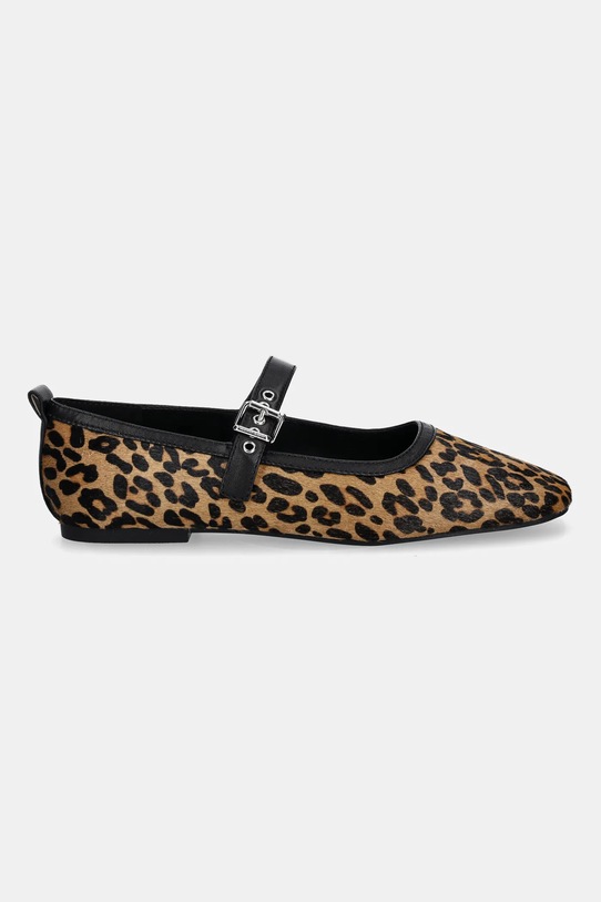 Tommy Jeans baleriny skórzane MARYJANE LEOPARD BALLERINA EN0EN02885 brązowy AW25
