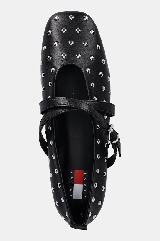 Tommy Jeans baleriny skórzane MARYJANE STUDDED BALLERINA czarny EN0EN02886