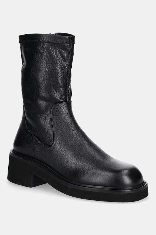 Tommy Jeans botki TJW STRETCHY MID BOOT imitacja skóry licowej czarny EN0EN02928