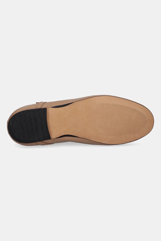 Kožené baleríny Tommy Hilfiger SMOOTH LEATHER T-BAR BALLERINA FW0FW09153 béžová