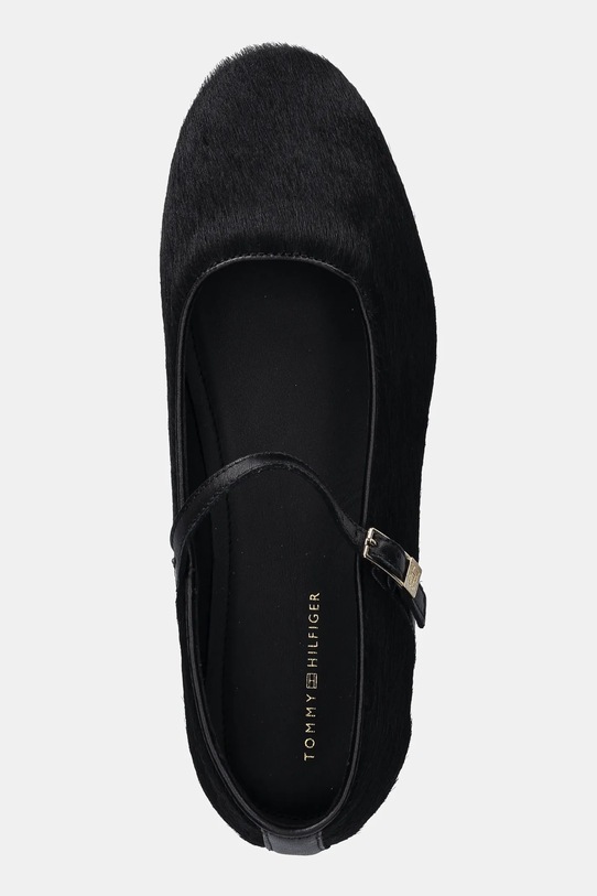 Tommy Hilfiger baleriny skórzane PONY HAIR MARYJANE czarny FW0FW09154