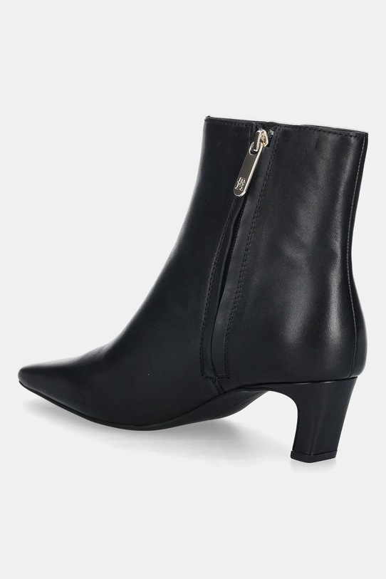 Obuwie Tommy Hilfiger botki skórzane SQUARE TOE KITTEN BOOTIE FW0FW08768 czarny