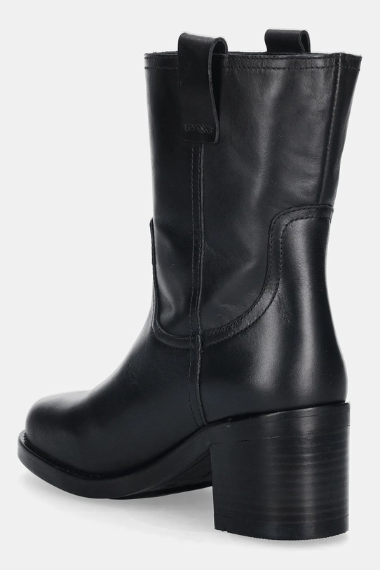 Obuwie Tommy Hilfiger botki skórzane RIDING LTHR MID BOOT BLOCK HEEL FW0FW08776 czarny
