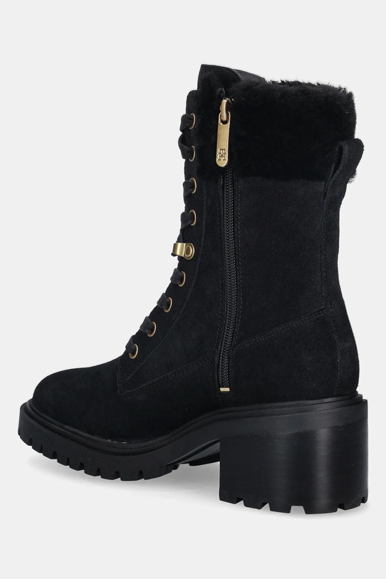Obuwie Tommy Hilfiger botki zamszowe TH SHEARLING LACE UP BOOT FW0FW08999 czarny