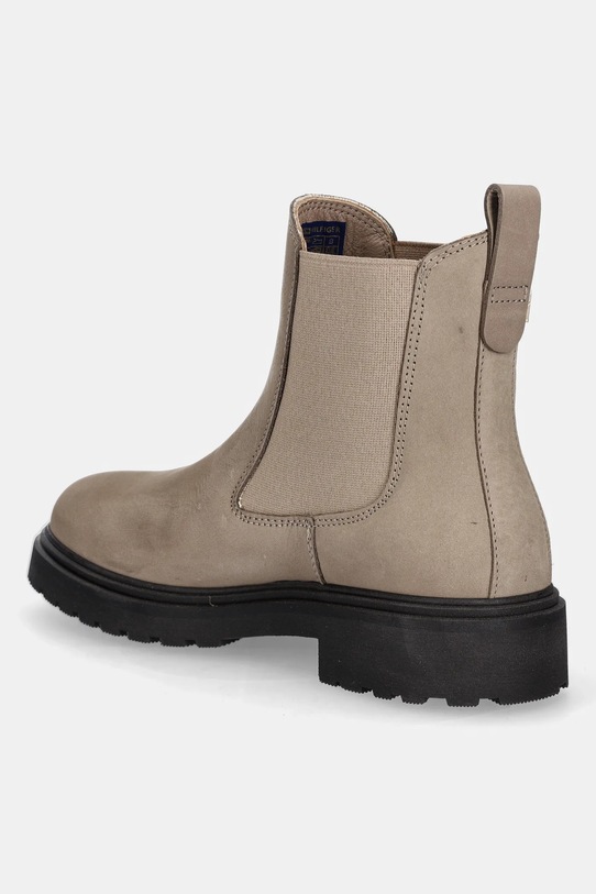 Obuwie Tommy Hilfiger sztyblety nubukowe TH NUBUCK CLEATED CHELSEA FW0FW09041 beżowy