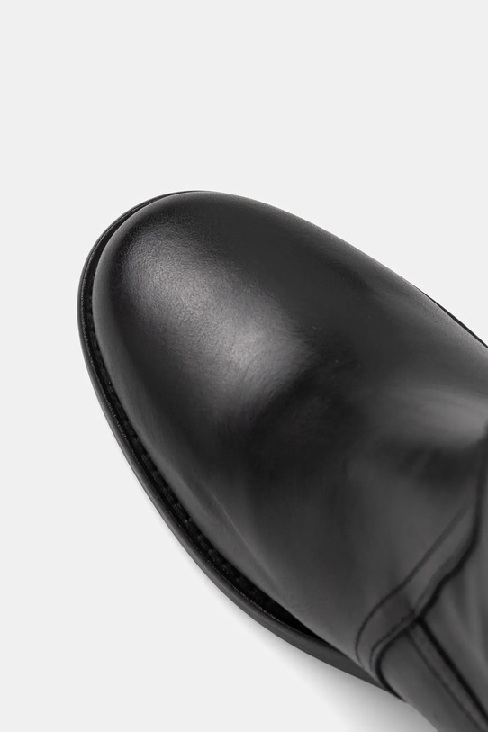 Шкіряні чоботи Tommy Hilfiger RIDING LTHR LONG BOOT BLOCK HEEL чорний FW0FW08777