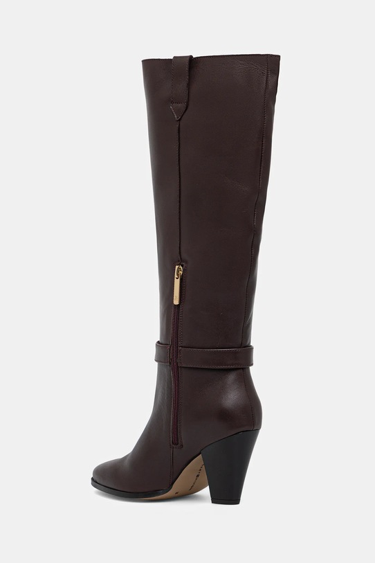 Παπούτσια Δερμάτινες μπότες Tommy Hilfiger TH T-STRAP LTHR POINTY LONG BOOT FW0FW08982 καφέ