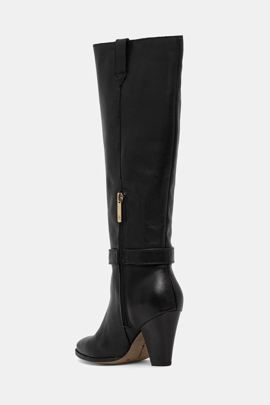 Boty Kožené kozačky Tommy Hilfiger TH T-STRAP LTHR POINTY LONG BOOT FW0FW08982 černá