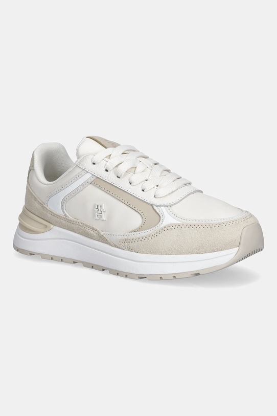 Tommy Hilfiger sneakersy skórzane CASUAL FASHION RUNNER LTR pozostałe beżowy FW0FW08832