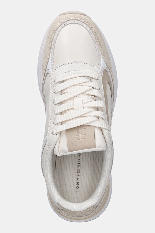 Tommy Hilfiger sneakersy skórzane CASUAL FASHION RUNNER LTR beżowy FW0FW08832