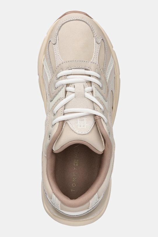 Δερμάτινα αθλητικά παπούτσια Tommy Hilfiger SPORTY PREMIUM RUNNER μπεζ FW0FW08841