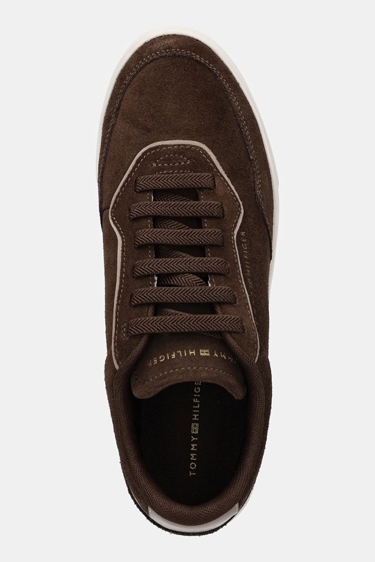 Шкіряні кросівки Tommy Hilfiger CASUAL SUEDE SNEAKER коричневий FW0FW09050