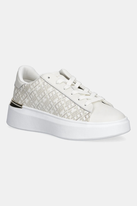 Tommy Hilfiger sneakersy skórzane TH MONOGRAM PLATFORM SNK pozostałe beżowy FW0FW09155