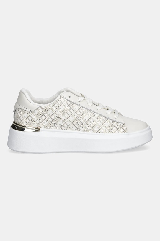 Tommy Hilfiger sneakersy skórzane TH MONOGRAM PLATFORM SNK FW0FW09155 beżowy AW25
