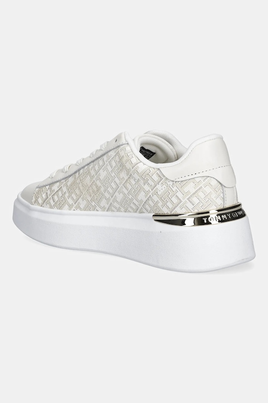 Obuwie Tommy Hilfiger sneakersy skórzane TH MONOGRAM PLATFORM SNK FW0FW09155 beżowy