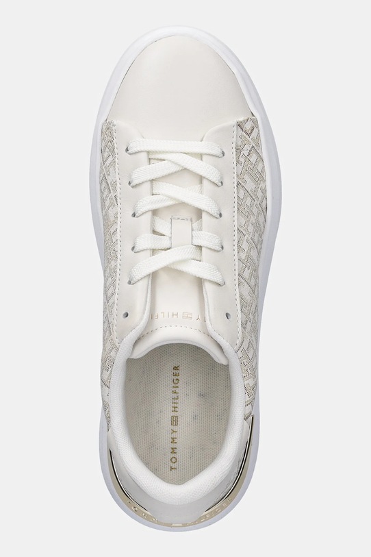 Tommy Hilfiger sneakersy skórzane TH MONOGRAM PLATFORM SNK beżowy FW0FW09155