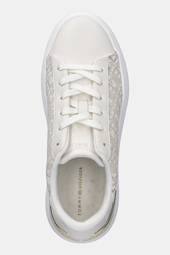 Tommy Hilfiger sneakersy skórzane TH MONOGRAM PLATFORM SNK beżowy FW0FW09155
