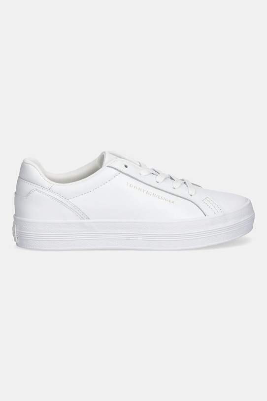Usnjene superge Tommy Hilfiger TH PLATFORM SNEAKER FW0FW09164 bela AW25