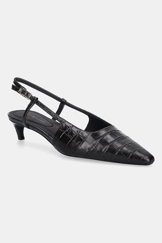 Tommy Hilfiger stilettos de piele CROC SLINGBACK SLANTED HEEL calcai expus maro FW0FW08990