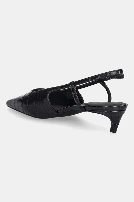 Obuwie Tommy Hilfiger szpilki skórzane CROC SLINGBACK SLANTED HEEL FW0FW08990 brązowy