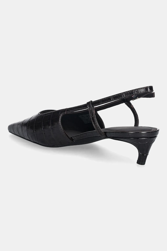 Cipők Tommy Hilfiger bőr tűsarkú CROC SLINGBACK SLANTED HEEL FW0FW08990 fekete