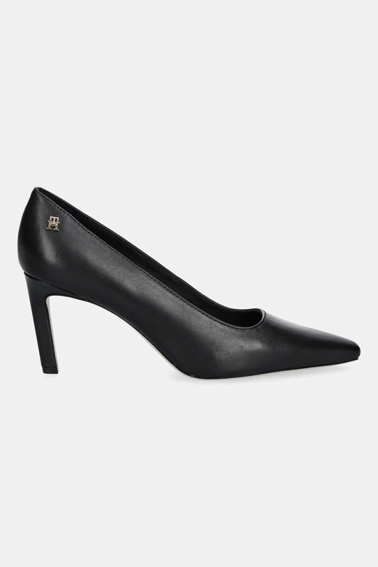 Kožené lodičky Tommy Hilfiger TH LOGO LEATHER PUMP SLANTED HL FW0FW08993 černá AW25