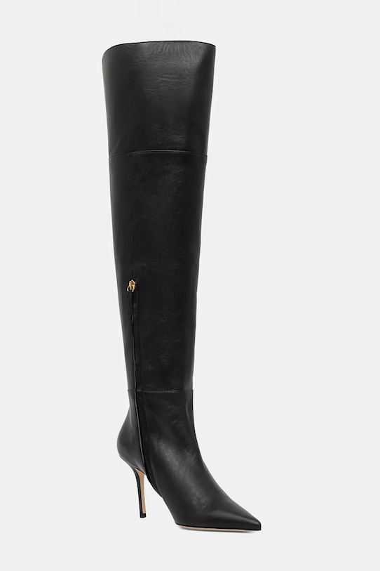 Kožené čižmy Elisabetta Franchi usňová koža čierna SA04L56E2.110