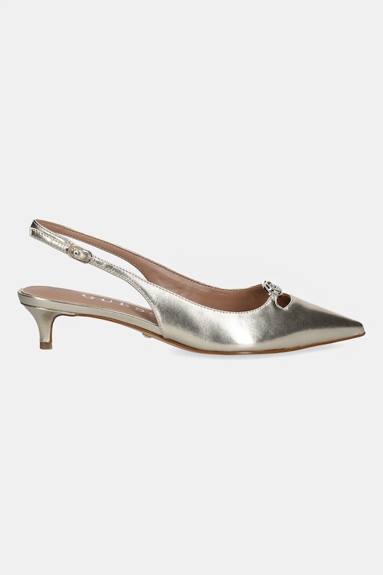 Guess pantofi de piele JESSAH FLTJES.LEM05.PLATI aur AW25
