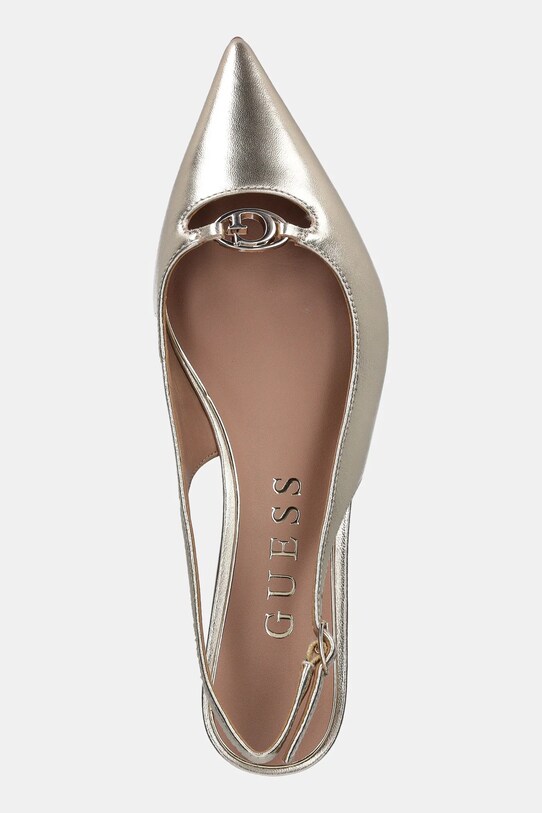 Δερμάτινες γόβες Guess JESSAH χρυσαφί FLTJES.LEM05.PLATI