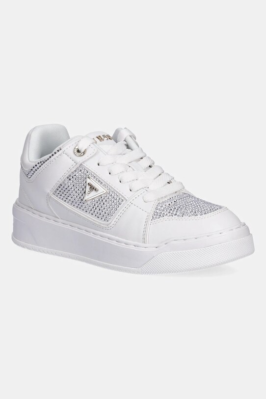 Superge Guess DELOVE2 Imitacija zrnatega usnja bela FLTDL2.LEA12.WHITE