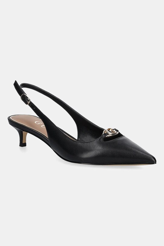 Kožne salonke Guess JESSAH do 5cm crna FLTJES.LEA05.BLACK