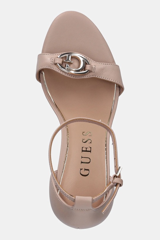 Кожени сандали Guess KABRINA бежов FLTKAB.LEA03.NUDE