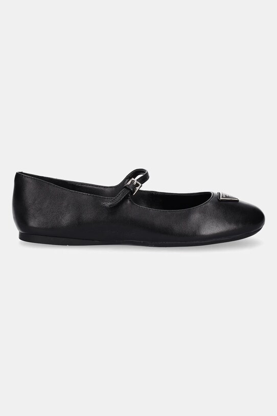 Δερμάτινες μπαλαρίνες Guess KALIDA FLTKLD.LEA02.BLACK μαύρο AW25