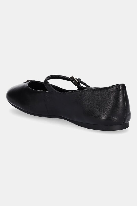 Παπούτσια Δερμάτινες μπαλαρίνες Guess KALIDA FLTKLD.LEA02.BLACK μαύρο