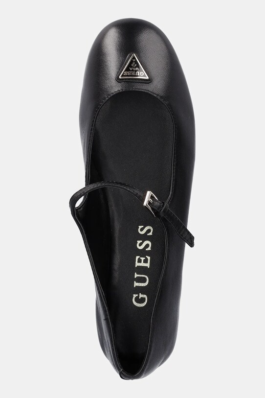 Δερμάτινες μπαλαρίνες Guess KALIDA μαύρο FLTKLD.LEA02.BLACK