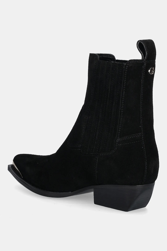 Obuv Semišové kovbojské topánky Guess LANNA2 FLTLN2.SUE10.BLACK čierna