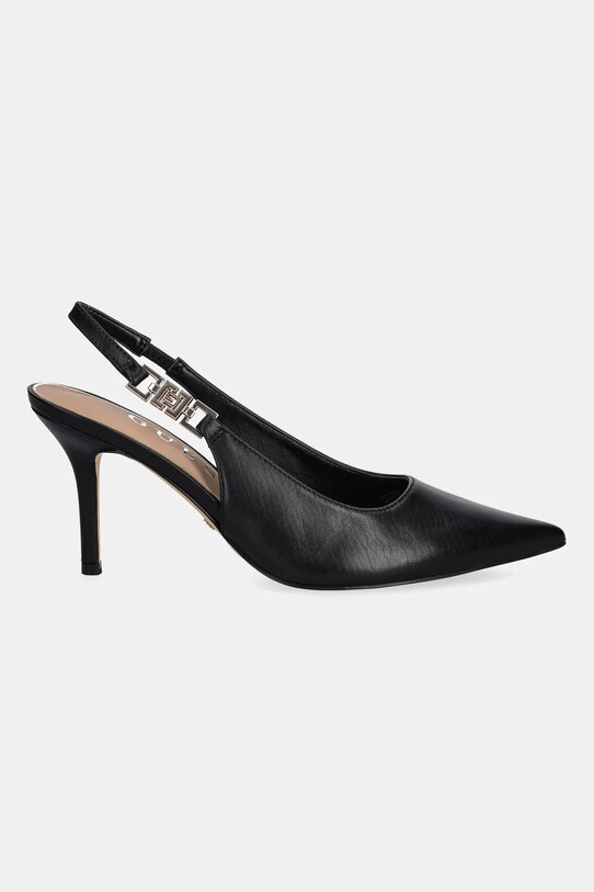 Δερμάτινες γόβες Guess NASSHA4 FLTNS4.LEA05.BLACK μαύρο AW25