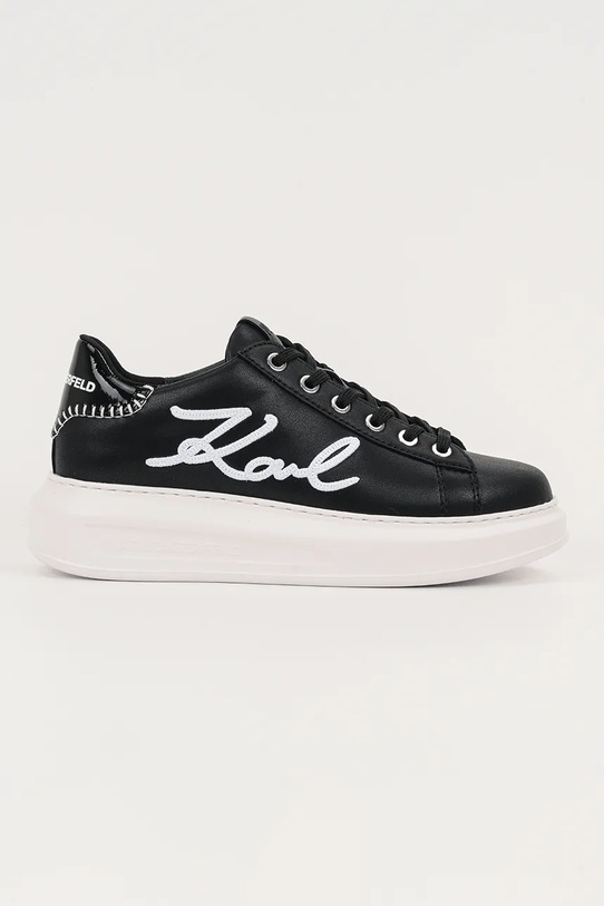 Karl Lagerfeld sneakersy skórzane KAPRI platforma czarny KL62572A.000