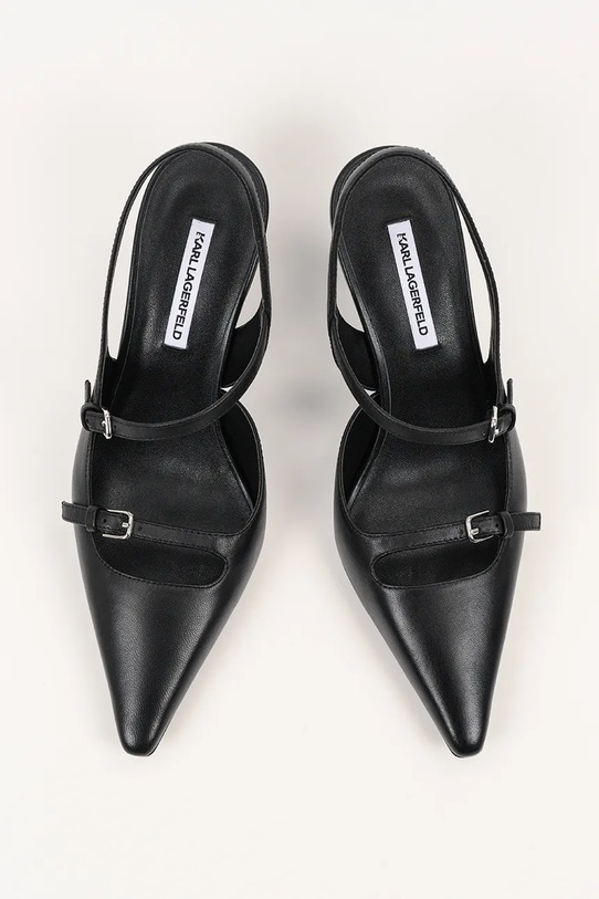 Karl Lagerfeld szpilki skórzane KARMEL czarny KL33623.000